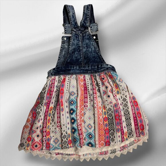 Jordache Denim Overall Boho Dress – Size S (6-6X) - Picture 2 of 6